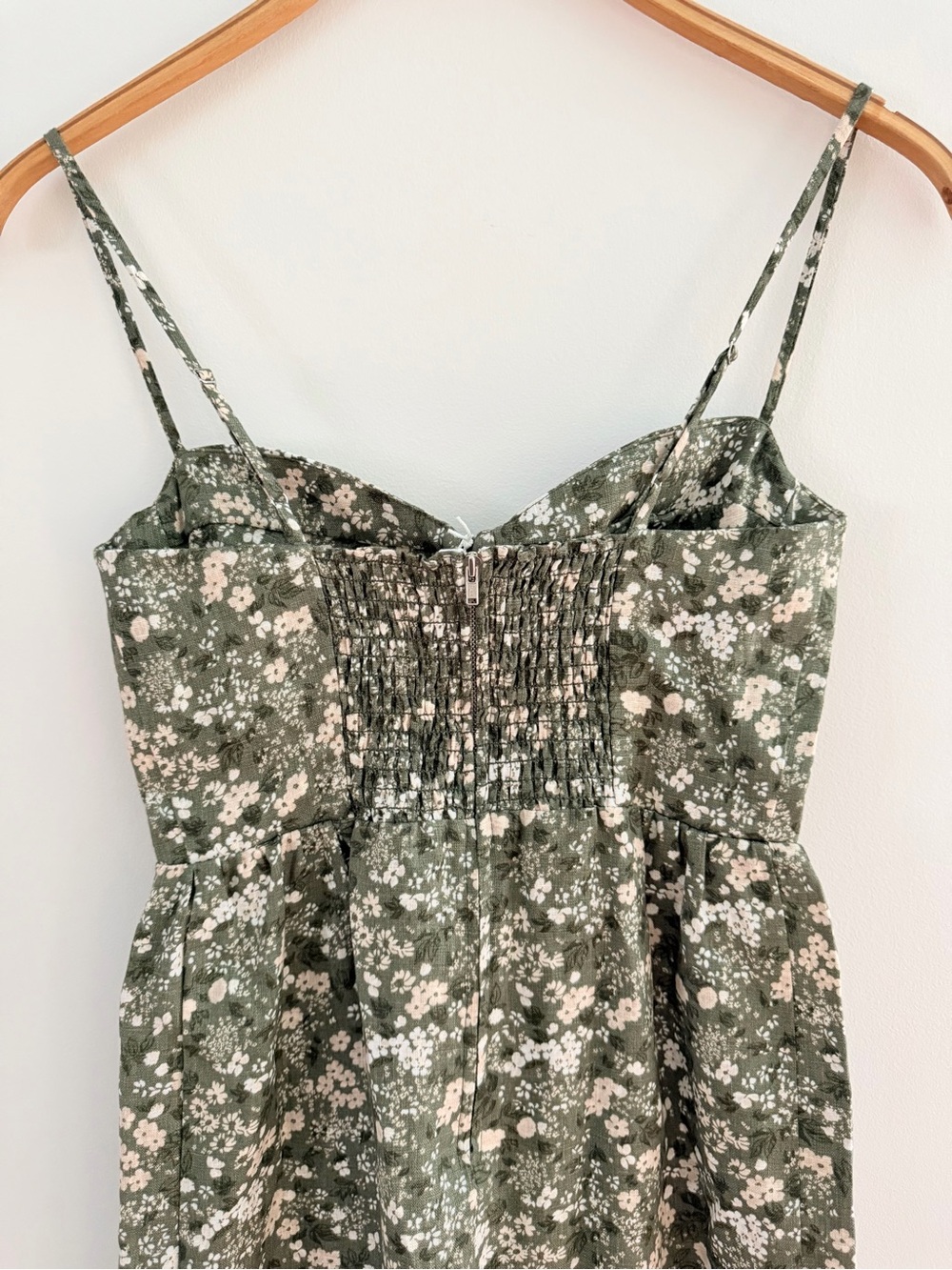Reformation Effie Linen Maxi Dress 2 Linseed Green Floral NWT $298 - Picture 6 of 10